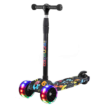 Latest 601-Grafitti Mini Kids Scooter Foldable Skateboard With Adjustable Height &LED Lights - Image 6