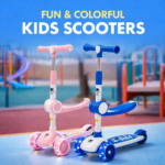 Hottest LK-606 Foldable Seat Flash Wheels Kick Scooter Adjustable Height Children Toys with Music - Image 7